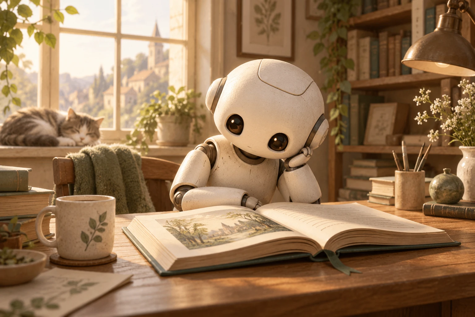 物語を一緒に育てる相棒をイメージした親しみのあるロボット